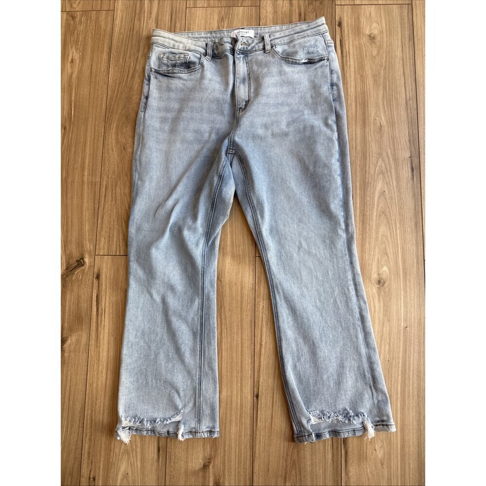 Lovervet By Vervet RAW STEP HEM CROP  Women's Jeans LV1053 SZ 18 Stretch Light
